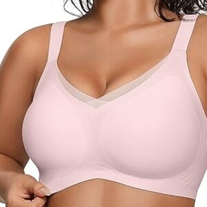 NEW OEAK V Mesh Wireless Bra Sz XXL Pink NWT
